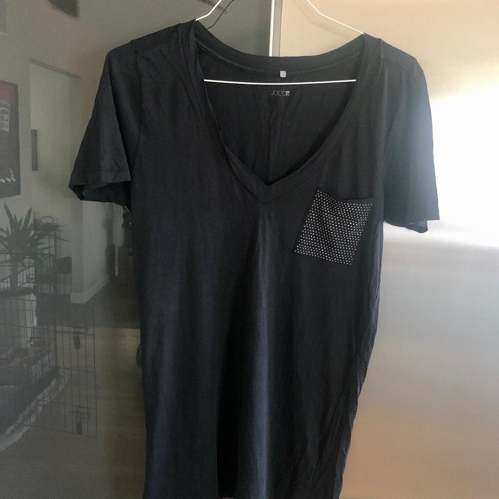 Joes Jeans Black Pocket Tee- SMALL
